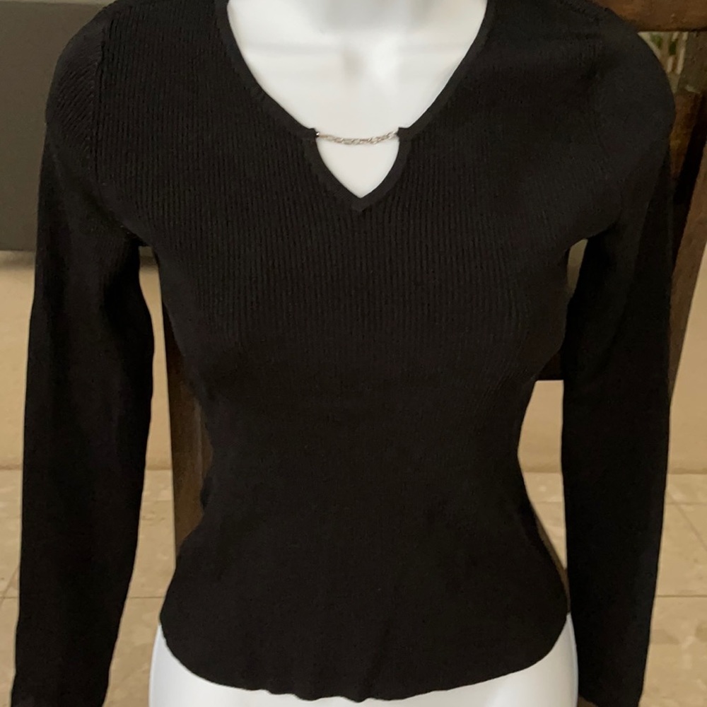 Caslon black ribbed sweater